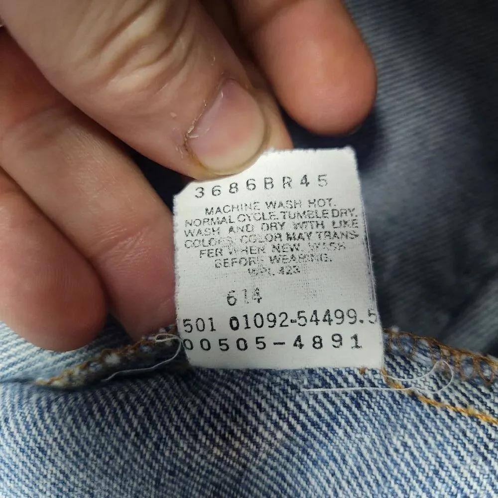 Levi's Vintage 505xx 92 Made In USA Medium Blue Wash Jeans Men's Size 38x30 #730